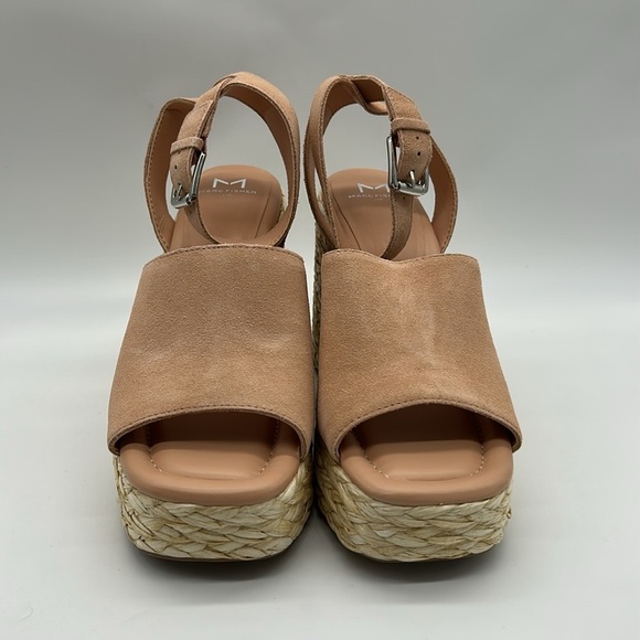 Marc Fisher LTD Nelly Blush Suede Wedding Guest Wedge Sandals Size 8.5M NWT - Picture 5 of 9